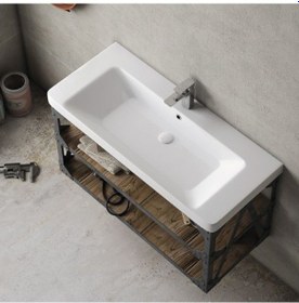 Resim Sanovit Luxury 105 CM Konsollu Lavabo Beyaz 