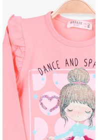 Resim Breeze Kız Bebek Taytlı Takım Balerin Kız Simli Baskılı Somon (1.5-2 Yaş 