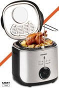 Resim GoldMaster Saray 1200 Watt 1.2 Litre Paslanmaz Çelik Ayarlanabilir Çıkarabilir Fritöz 