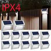 Resim 1 Adet Güneş Enerjili LED Teras Işığı, 3 LED Dış Mekan Merdiven Aydınlatması İçerir, Bahçe, Arka Bahçe, Veranda, Basamaklar, Korkuluklar ve Sıcak Renkli Duvarlar için IPX4 Paslanmaz Çelik Korkuluk Lambası 