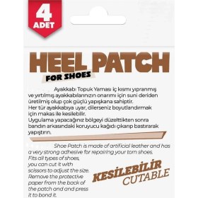 Resim Hobialem Ayakkabı Topuk Yaması Ayakkabı Tamir Yaması Kendinden Yapışkanlı Kahverengi Suni Deri 4 Adet Güçlü Yapışkan 
