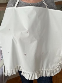 Resim Emzirme Örtüsü El İşi Çiçek İşlemeli / Pembe - Pembe 