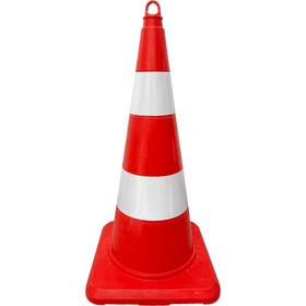Resim İleri Trafik TPE Trafik Konisi 75 cm Çift Reflektifli Trafik Dubası 