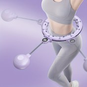 Resim Huzza Akıllı Sayma Fitness Halkası Ağırlıklı Toplar ve Sayıcı ile, Evde Egzersizler için Ayarlanabilir Sessiz Tasarım, Zayıflama & Tonlama - Beyaz/Mor/Yeşil, Antrenman Aksesuarları 