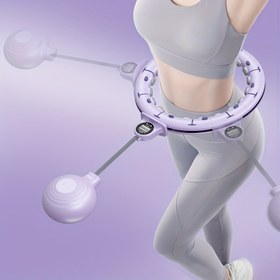 Resim Huzza Akıllı Sayma Fitness Halkası Ağırlıklı Toplar ve Sayıcı ile, Evde Egzersizler için Ayarlanabilir Sessiz Tasarım, Zayıflama & Tonlama - Beyaz/Mor/Yeşil, Antrenman Aksesuarları 