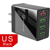Resim Jelang Twitch 4 Bağlantı Noktalı USB Şarj Cihazı 3.0 Android Seyahat Duvar Adaptörü 5V 3A Ingiltere / Abd Ab Siyah Beyaz (Yurt Dışından) 