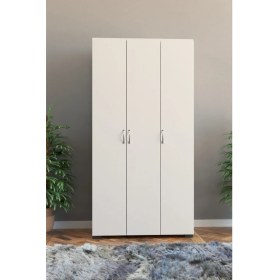 Resim Kzy Beyaz Suntalam 3 Kapaklı Aynasız Gardırop – Modern Tasarım ve Geniş Depolama Alanıyla Şık Çözüm 