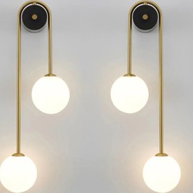 Resim Modern Nordic Camlı Aplik - Duvar Lambası, Oturma Odası ve Yatak Odası için Şık Ev Dekoru 3147-W07-6D-XY - Eskitme / Sol / Füme 