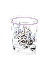 Resim Meşrubat Bardağı Paris Desenli 1 Adet Sgm08603 Altın - Şeffaf 