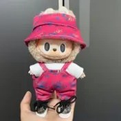 Resim Çeşitli renklerde 17 cm bebek kıyafetleri, askılar ve pantolon takımları, Labubu bebekler için uygun DIY bebek aksesuarları 