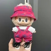 Resim Çeşitli renklerde 17 cm bebek kıyafetleri, askılar ve pantolon takımları, Labubu bebekler için uygun DIY bebek aksesuarları 