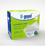 Resim B-good 4 Katlı Steril Gaz Kompres Gazlı Bez Spanç 7.5 x 7.5 CM 100'lü 