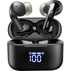 Resim Tozo T20 LED Dijital Ekranlı Kablosuz Bluetooth Kulaklık Siyah 