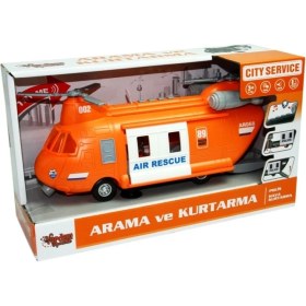 Resim Vardem 1:16 Sürtmeli Sesli Işıklı Arama ve Kurtarma Helikopteri - Turuncu 