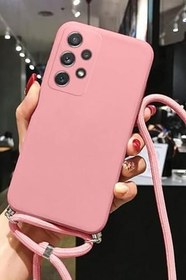 Resim Coverzone Samsung Galaxy S22 Ultra ile Uyumlu İpli Boyun Askılı Silikon Kılıf Kadife İç Yapılı Dulcet Epiphany boyun çapraz asılabilen İpli Kılıf Pembe 