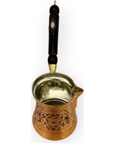 Resim Paşa İşlemeli 6 Kişilik Skoçlu Bakır Cezve 