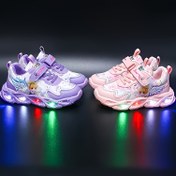 Resim Glow-in-the-Dark Sneakers, Karikatür Desen, Rahat Bağcıklı, Hızlı Bağlama, Nefes Alabilen Kumaş ve Suni Deri Üst, Kauçuk Taban, Yuvarlak Burun, Düşük Top, Tek Kullanımlık Düğme Pili ile Çalışır, 14 Yaş ve Altı İçin - Bahar/Sonbahar Koleksiyonu 