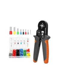 Resim Manuel Çubuk Pres Takımı, 0.25-10mm² Awg23-7 , Siyah-turuncu, 1200 Adet Terminal Kutusuyla, Yüksek Dayanıklı Çelik, Hassas Presleme 