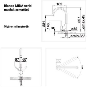 Resim Blanco Mıda Evye Armatürü. Siyah Renk Siyah 