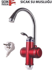 Resim Sıcak Musluk Elektrikli Ani Su Isıtıcı Termal Şofben Musluk 