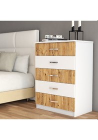 Resim Şifonyer 5 Çekmeceli Beyaz Çam - Sfy0203 