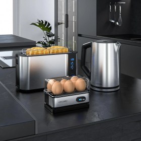 Resim Ekmek Kızartma Makinesi Seti + Su Isıtıcısı ve Yumurta Pişirici, Paslanmaz Çelik 