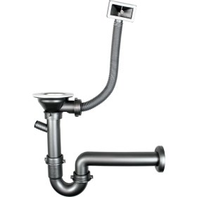Resim Bakımay 3,5" Çöpmak Geniş Ağızlı Lavabo Sifonu Taşmalı - Füme 