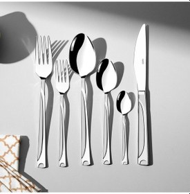 Resim Nehir Fiesta Saten 12 Kişilik 72 Parça Kutulu Çatal Kaşık Bıçak Takımı Inox 