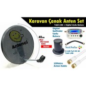 Resim Antenci 40cm Delikli Karavan Çanak Anten Seti Dijital Uydu Bulucu 