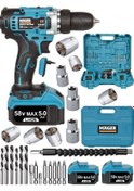 Resim Mager Brushless Matkap Metal Şanzıman Çift Akülü Şarjlı Vidalama 24 Parça Set 