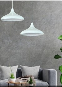 Resim Mylights Tek Fiyatıdır Metal Beyaz Sarkıt Avize Modern Spor Avize 35cm Beyaz 