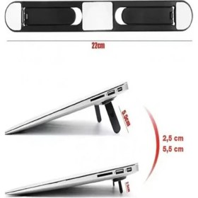 Resim Nirnisa Laptop Standı 2 Kademe Yükseklik Ayarlı Tablet Macbook Notebook Tutucu Yükseltici Görünmez Ayak 