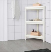 Resim IKEA Banyo Raf Ünitesi Beyaz Pratik Raf Ünitesi 33x33x71 Cm 