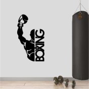 Resim CLK Auto Boxing, Şampiyon Boksör Dekoratif Duvar Sticker, Çıkartma, Etiket Siyah 001 