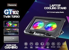 Resim Classone GT102 Gaming Laptop Soğutucu, 2200rpm, Rgb Işıklı, Led Display, Notebook Soğutucu Stand 