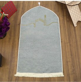 Resim El Kuba Lüks Astarlı Biyeli Seccade Gri 66x125cm 565 Gr 