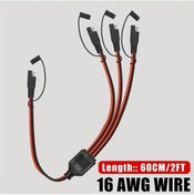 Resim Meridiangoods 1 Parça 16awg Sae Uzatma Y Splitter Bağlantı Kablosu 1e 3 Seçenek Güç Konnektörü 60cm 