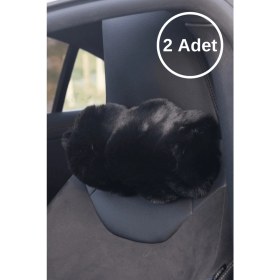 Resim Daisy Kürk Boyun Yastığı Siyah 2 Adet 