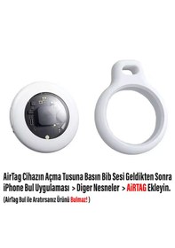 Resim Apple Uyumlu iPhone Airtag Kayıp Önleyici Cihaz Gps Beyaz 