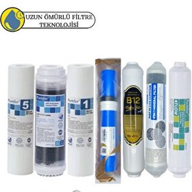 Resim Pemax Water Solutions Purefer Açık Kasa Çift Sediment Sertifikalı 7'li Vontron Helixfil Yüksek TDS Mebran 4'lü Mineral-B12 