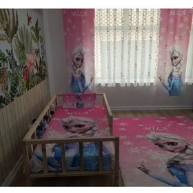 Resim Pembe Elsa Dijital Baskı Çocuk Oda Yatak Örtüsü Yastık Kılıfı 