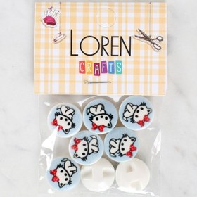 Resim Loren Crafts 8'li Kedi Düğme - 1066 