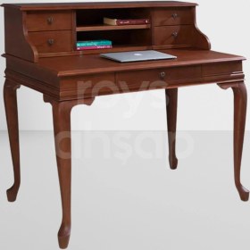 Resim Roys Ahşap 5216 Ceviz 110 Cm Çekmeceli Lükens Raflı Ofis Çalışma Masası 