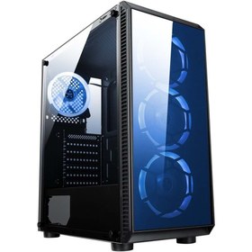 Resim TURBOX Omyvera 192-6 4X Blue Fan Usb 2.0 250W 300W Matx Gaming Bilgisayar Kasası 