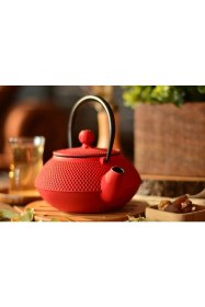 Resim Bambum Linden Sümbül Döküm Demlik 750 ml Kırmızı T2765 