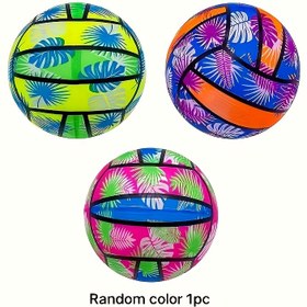 Resim 1 adet Hawaii Tarzı Şişme Plaj Voleybolu - Dayanıklı PVC, Suda Yüzer, Yaz Havuzu ve Plaj Eğlencesi için Mükemmel, Şişirme/Deflasyon Kolay, Mavi, Yeşil, Pembe, Turuncu Renklerde Canlı Tropikal Yaprak Deseni, Plaj Voleybol Seti, Havuz Kenarı Eğlencesi, Eğlenceli Tasarım, Kolay Deflasyon Malzemesi 