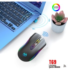 Resim HXSJ T69 Kablosuz Rgb 4800 Dpı Oyuncu Mouse - 650 Mah Yüksek Kapasiteli Batarya 