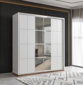 Resim Efsane Sürgülü Aynalı Elbise Dolabı Gardırop 200x60x214 