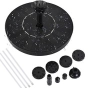 Resim Lemestar Güneş Enerjili 1w Fonten, 6 Farklı Nozzle İle Bahçe Havuzu Dekorasyonu, Çarpışma Önleyici Çubuklu, Kolay Kurulum 