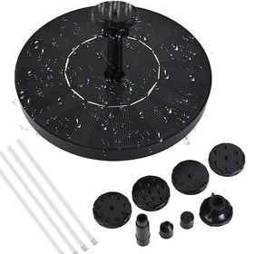 Resim Lemestar Güneş Enerjili 1w Fonten, 6 Farklı Nozzle İle Bahçe Havuzu Dekorasyonu, Çarpışma Önleyici Çubuklu, Kolay Kurulum 